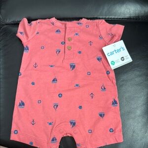 Carter's Pink Nautical Baby Boy Romper 3
Months